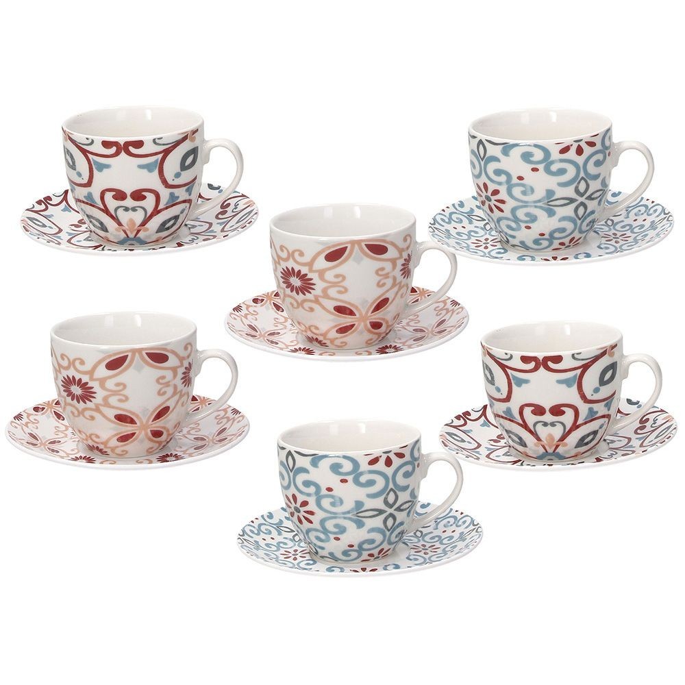 

Чайный сервиз Tognana Iris Ribeira, 200 мл, 6 персон, фарфор, разные цвета