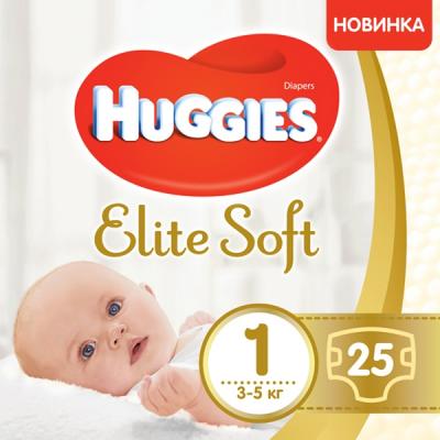 

Подгузник Huggies Elite Soft 1 (3-5 кг) 25 шт (5029053547923). 53023