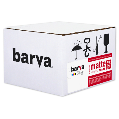 

Бумага Barva 10x15, 180 g/m2, matt, 500арк (A180-256). 51265