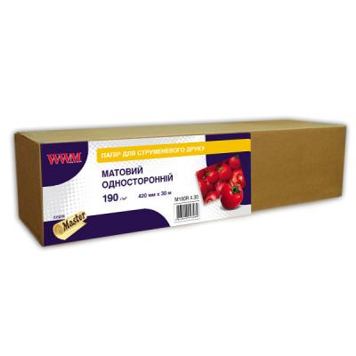 

Бумага WWM 420мм х 30м, matte, 190г/м кв, втулка 50мм (M190R.4.30). 54933