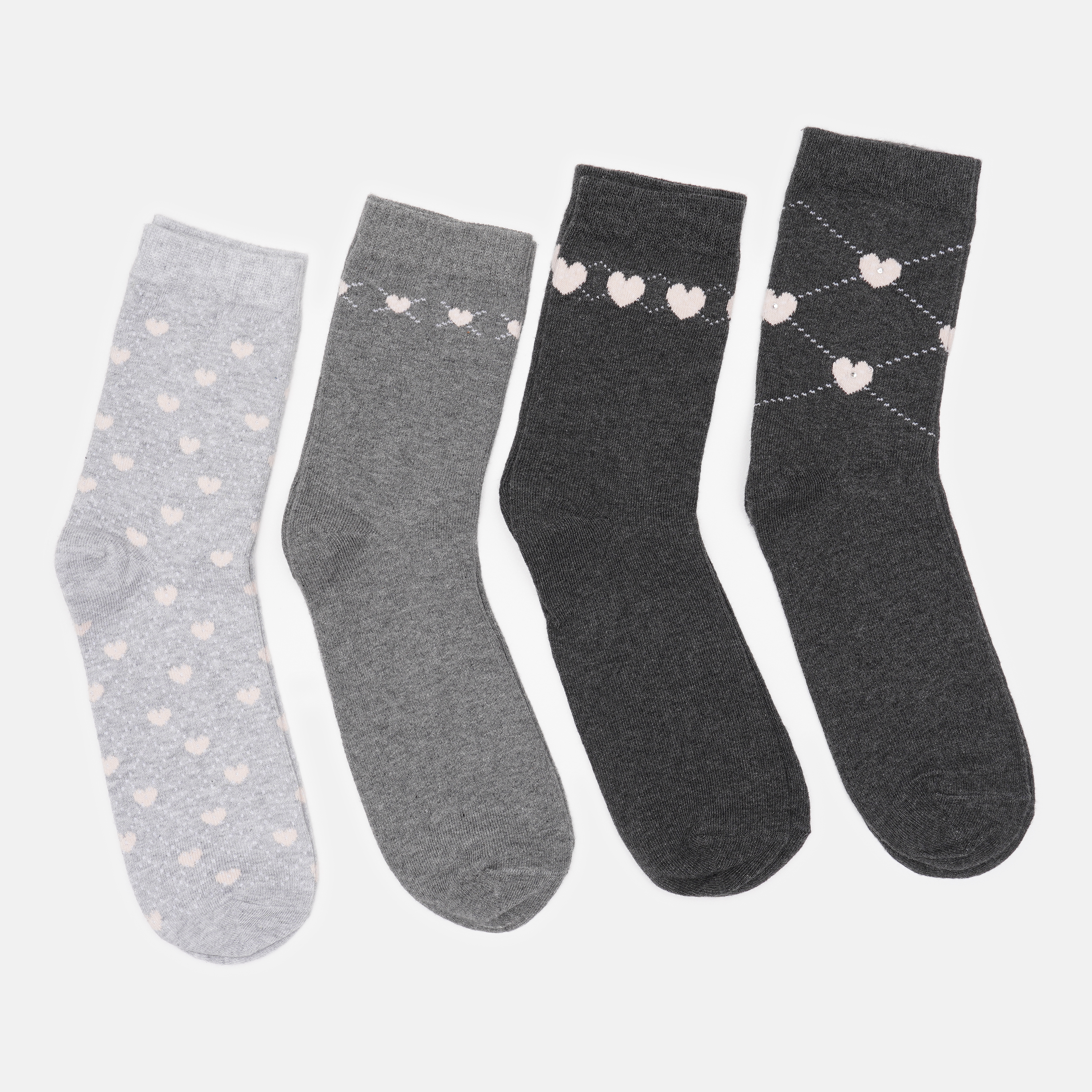 

Набор носков C&A 2909-5654765 - 4 пары Серый/Сердечки, Набор носков C&A 2909-5654765 39-42 4 пары Серый/Сердечки