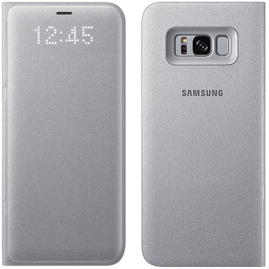 

Защитный смарт чехол книжка Samsung Led Wallet Cover S8 Plus + G955 EF-NG955 silver