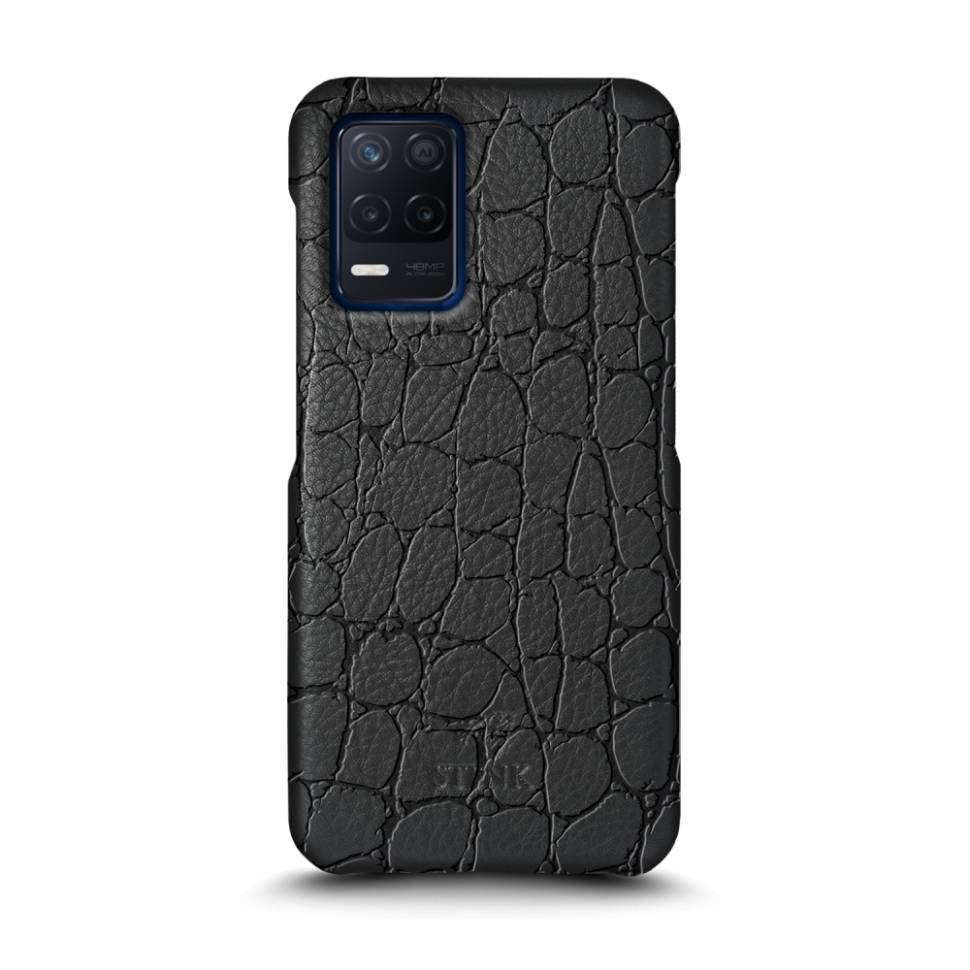 

Кожаная накладка Stenk Reptile Cover для Realme Narzo 30 5G Чёрная