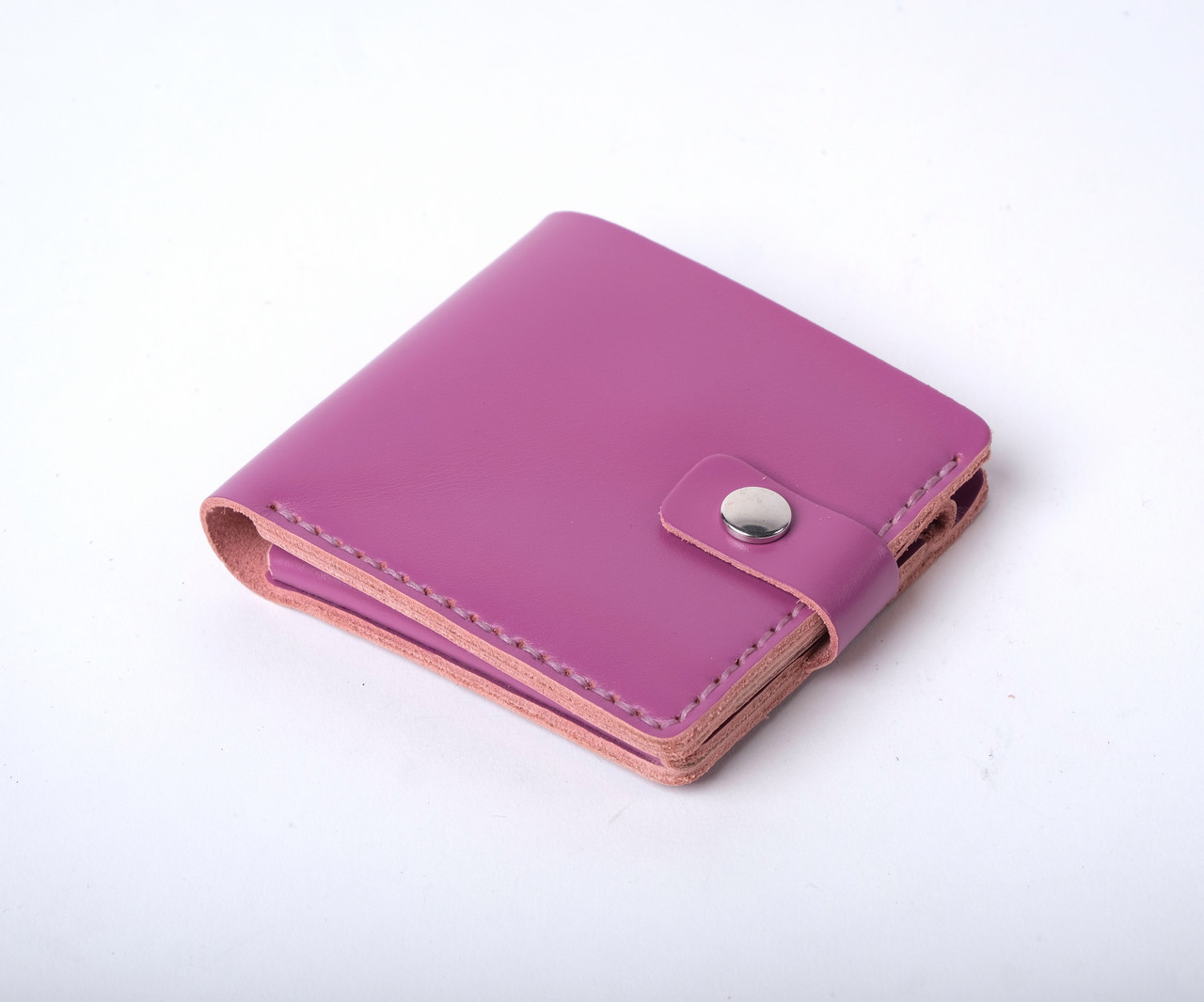 

Кожаный кошелек «Gazda Lilac» женский Сиреневый (11x9,5 см) ручной работы от pan Krepko