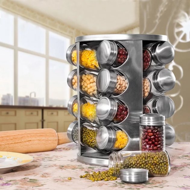

Подставка карусель для специй Spice carousel 16 емкостей