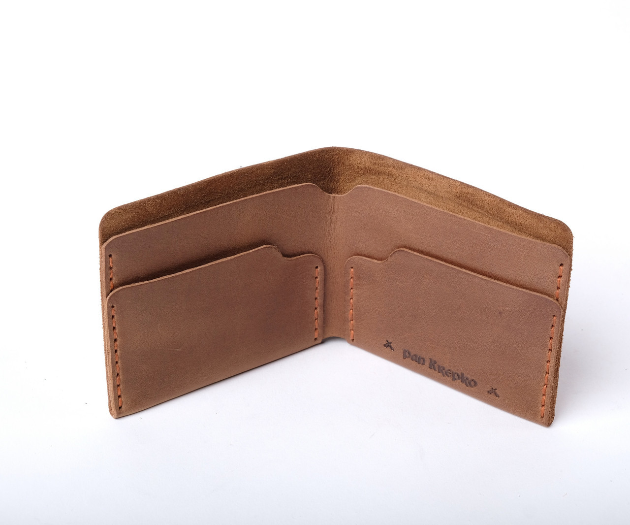 

Кожаный кошелек «Gomin Olive» женский коричневый (10,5x8,5 см) ручной работы от pan Krepko