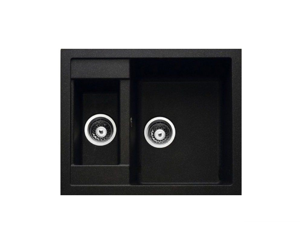 

Гранитная кухонная мойка Adamant Duplex Black (Черная) 615x500x200