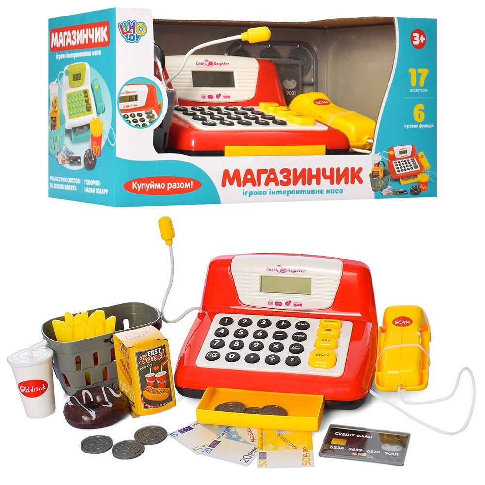 

Игровой набор Магазин Кассовый аппарат LIMO TOY 7016 RU озвучка 43-18-18см