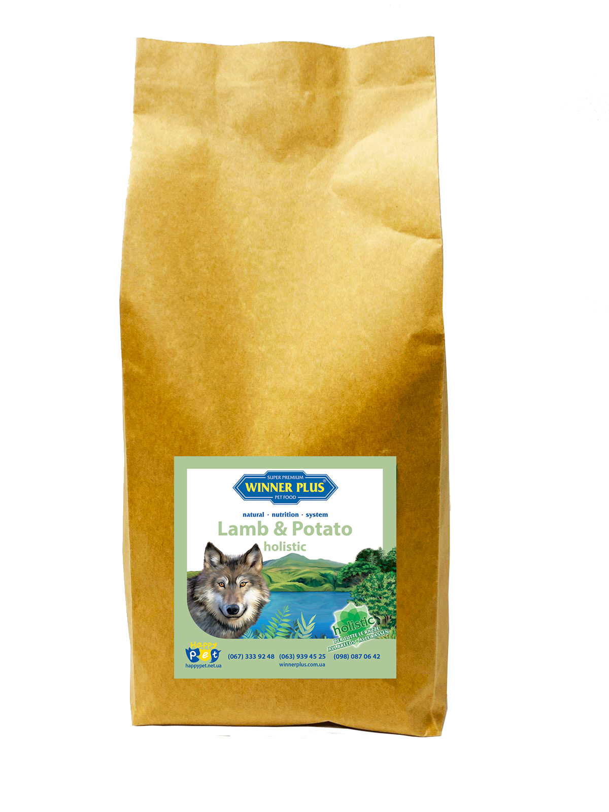 

Гіпоалергенний сухий корм для собак з ягням і картоплею Winner Plus Lamb & Potato holistic (13201)