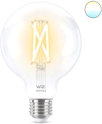 

Умная лампочка WIZ E27 7W(60W 806Lm) G95 2700-6500 филаментная Wi-Fi