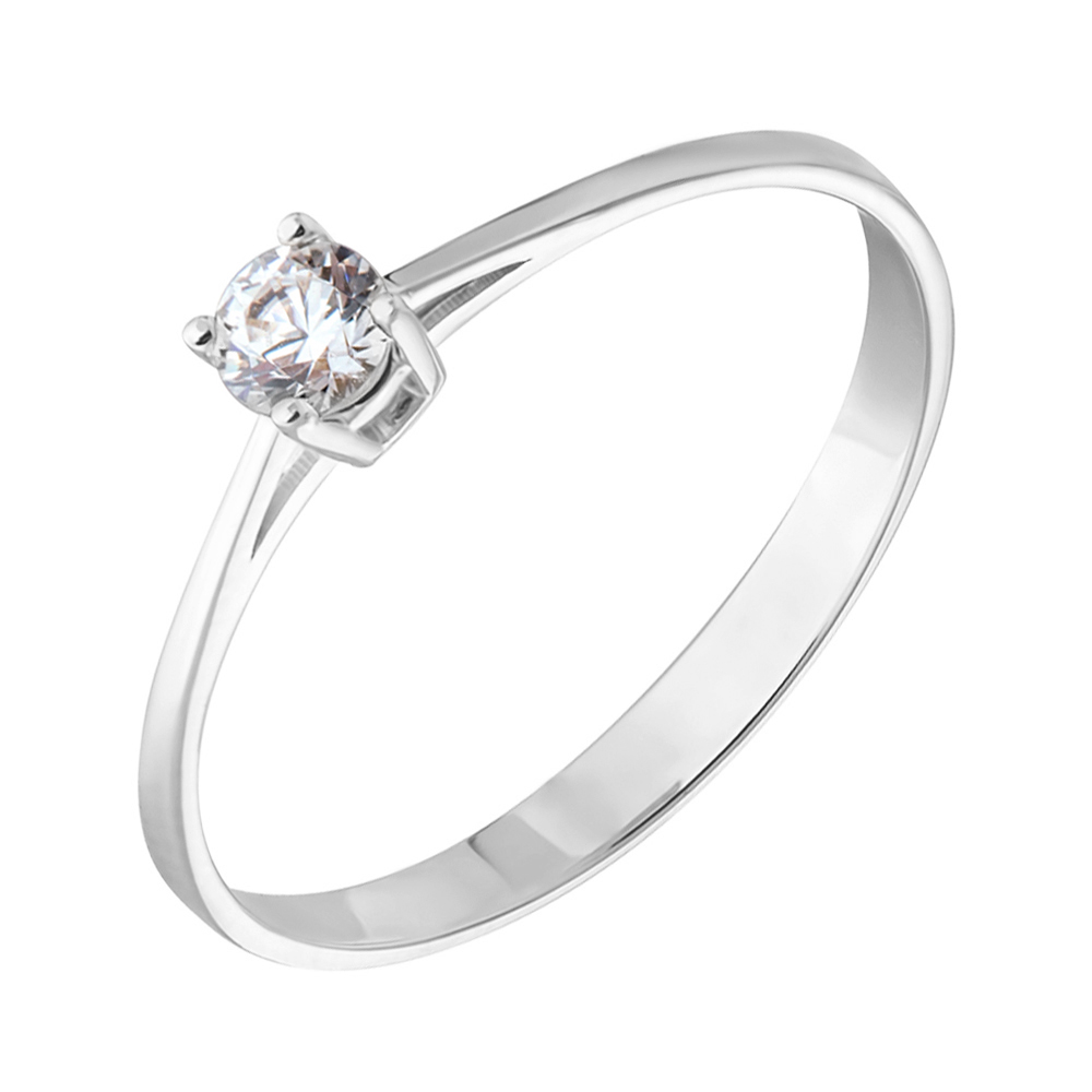 

Золотое кольцо в белом цвете с фианитом S Zirconia 000053304 16.5 размера