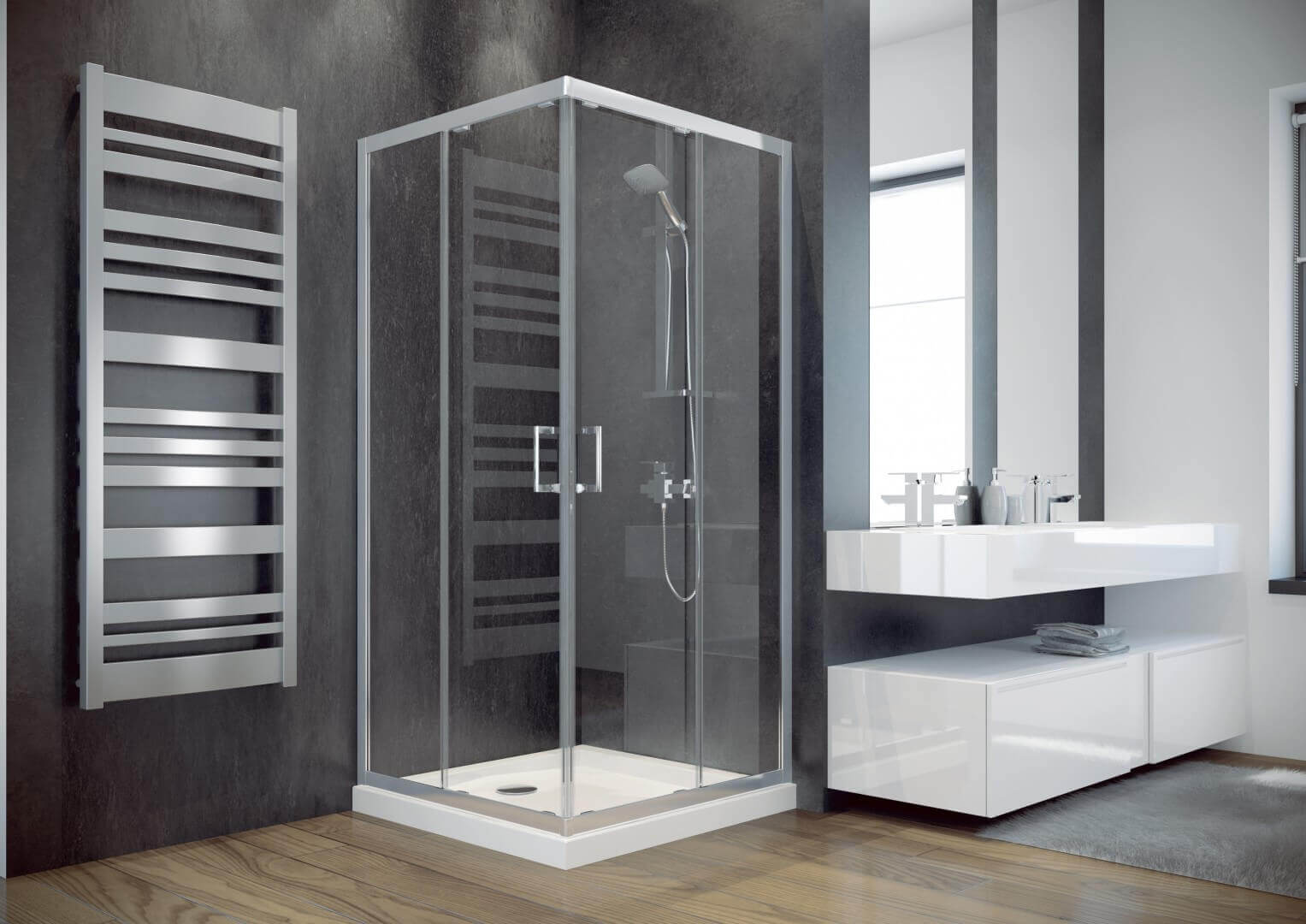 

Душова кабіна Besco Modern 80x80x185, скло з ефектом морозу (MK-80-185-M)