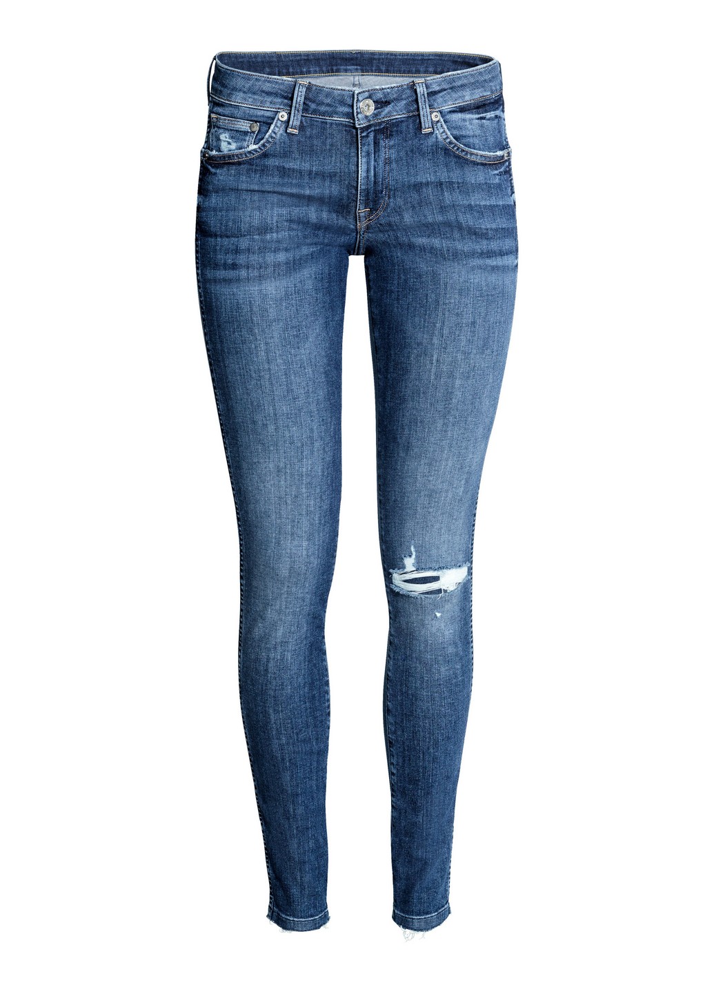 

Джинсы H&M W28L34 Темно-синий 0424664_син.дырки_01