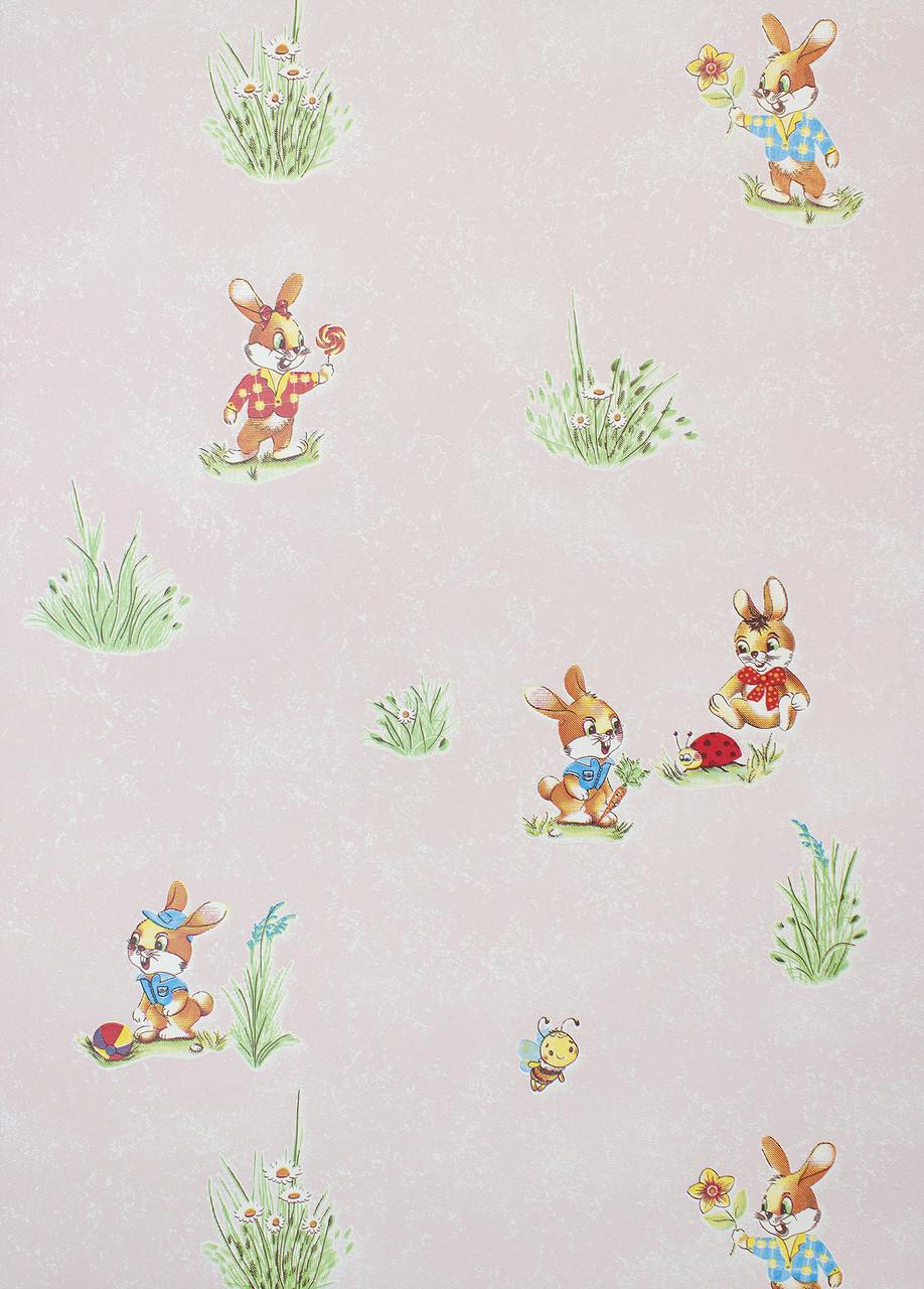 

Обои виниловые на бумажной основе Vinil LS Зайчики 0.53х10.05 м розовые (ВКС 4-1337)