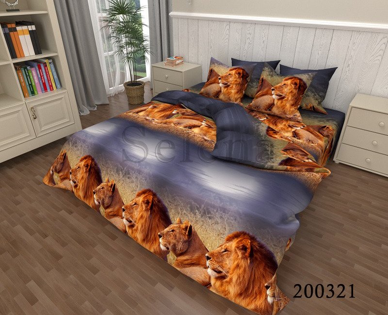 

Постельное белье ранфорс Selena Лео 200321 Полуторный