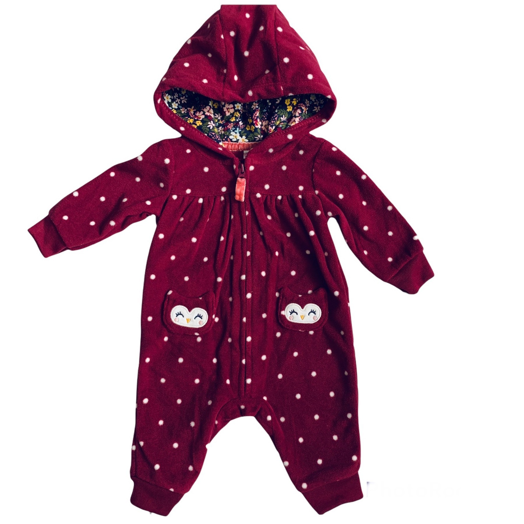 

Ромпер флисовый Carters nb 46-55 см Бордовый