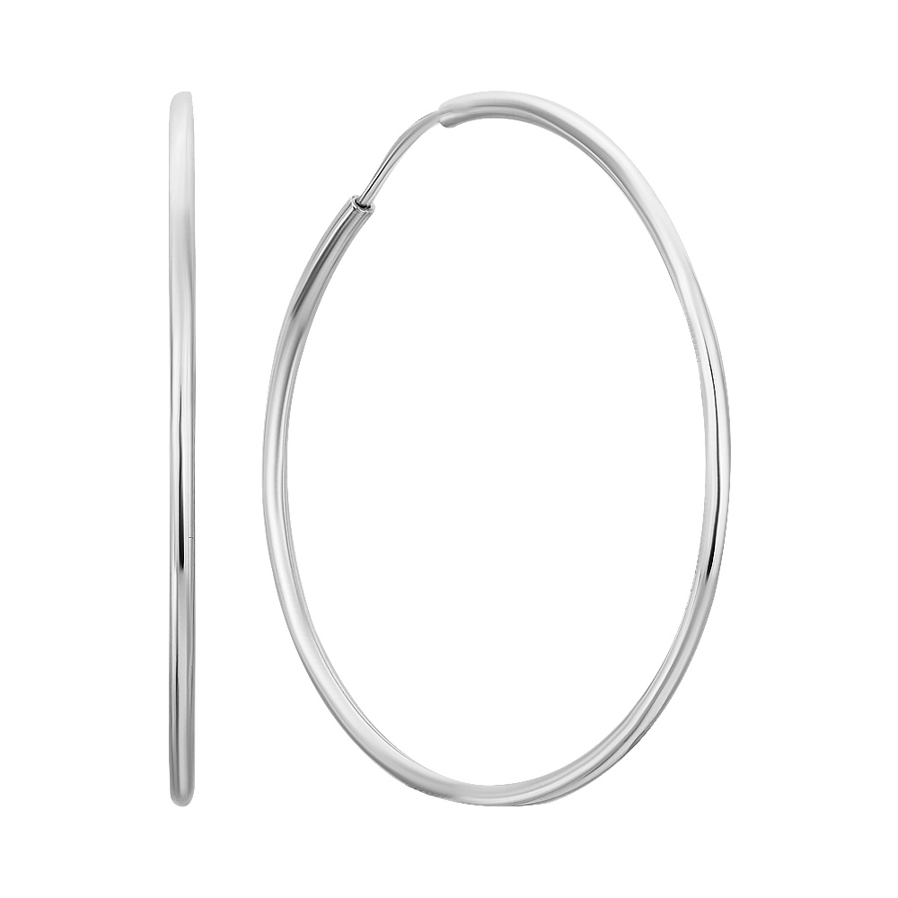 

Серьги-конго из белого золота 000123820, d 30мм