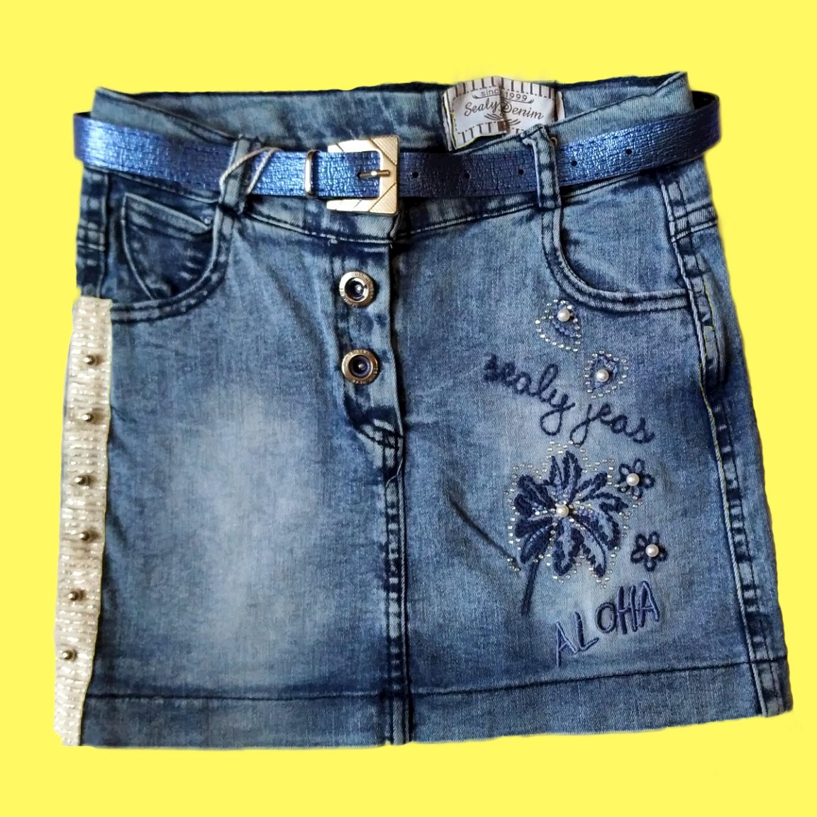 

Юбка ALOHA джинсовая с поясом SEALY Рост: 110 Размер: 32