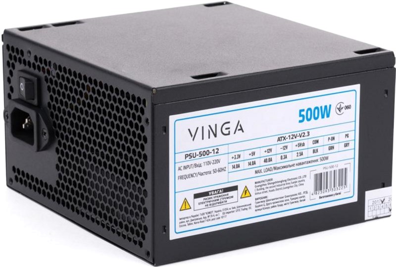 

Блок питания Vinga 500W (PSU-500-12)