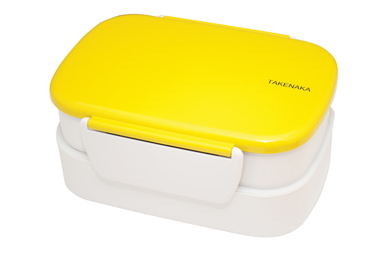 

Ланч-бокс TAKENAKA BENTO BOX Double 2-в-1 со съемной перегородкой желтый 1,3л.