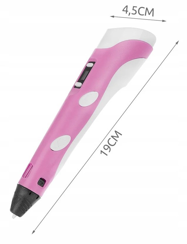 

3D Ручка Pen-3 с подставкой и трафаретами Ручка нового поколения для 3D рисунка детская интерективная ручка розовая
