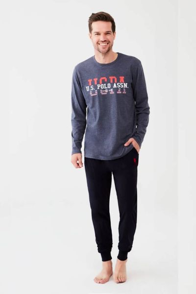 

Мужской домашний костюм 18505 U.S. Polo ASSN синий меланж, Мужской домашний костюм 18505 U.S. Polo ASSN синий меланж M