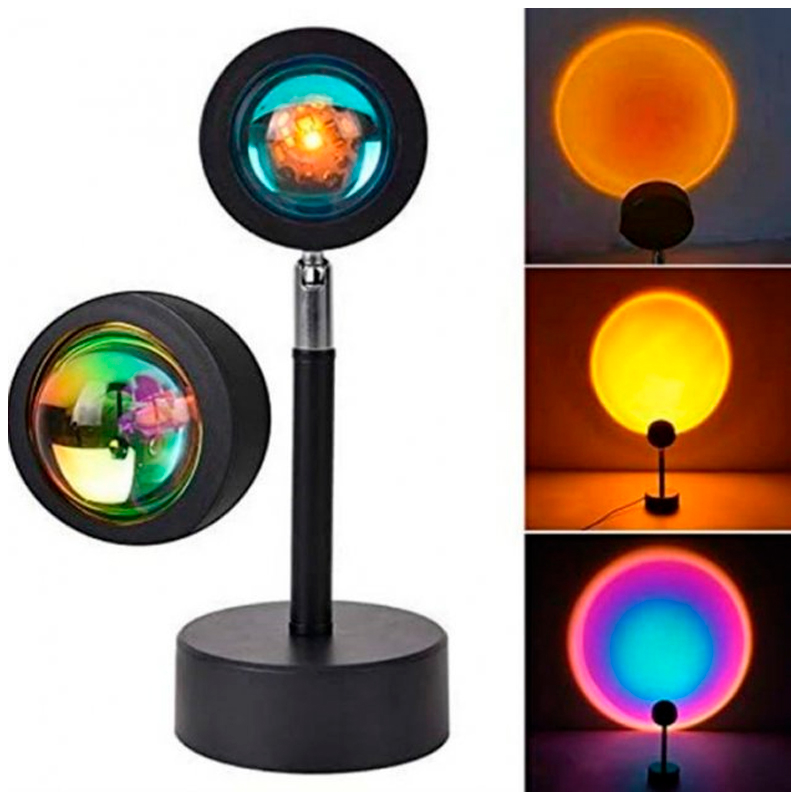 

Проекционный светильник Sunset Lamp USB Q07 с эффектом заката / рассвет, Black