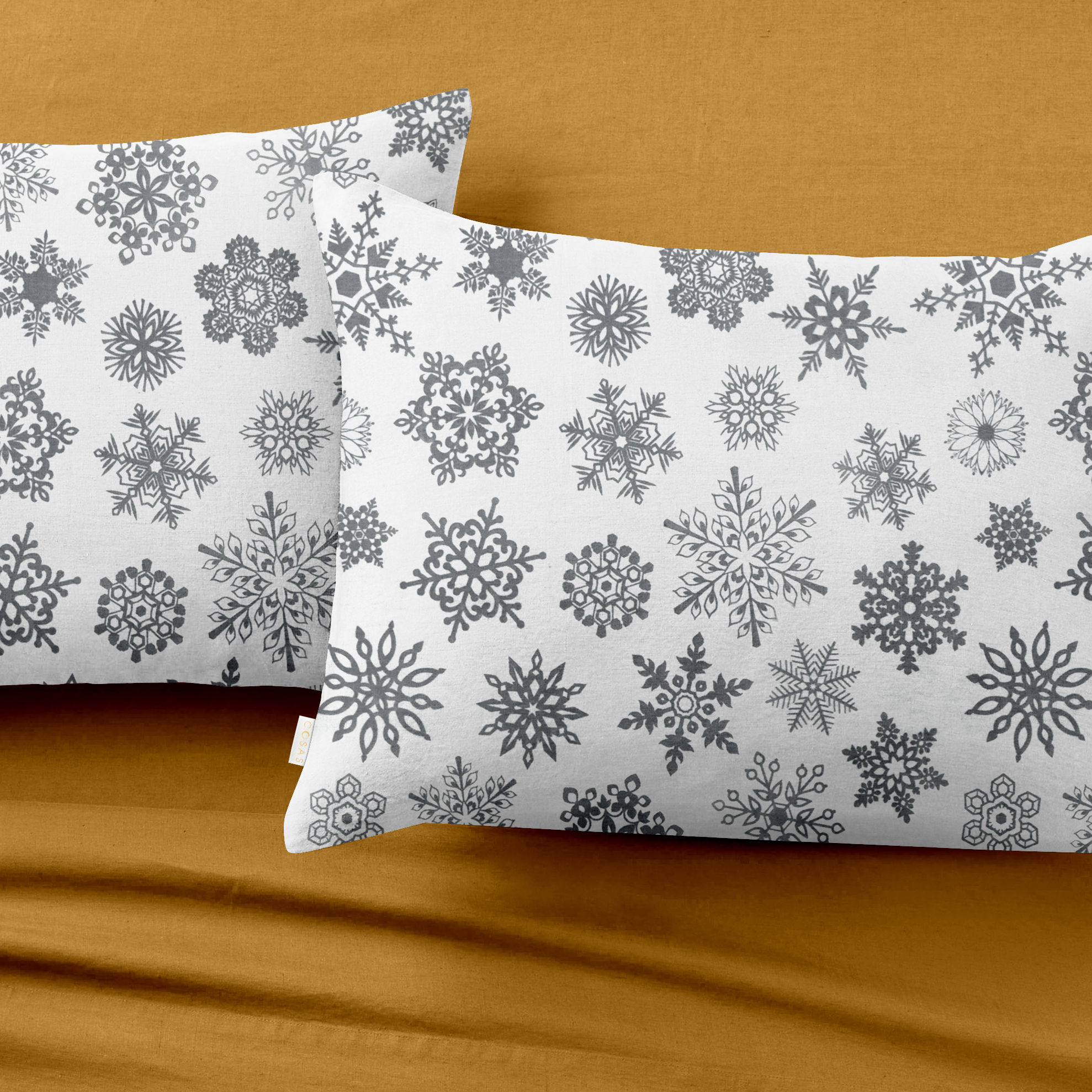 

Комплект постельного белья Cosas Ranfors Mustard Snowflakes Grey 160х220