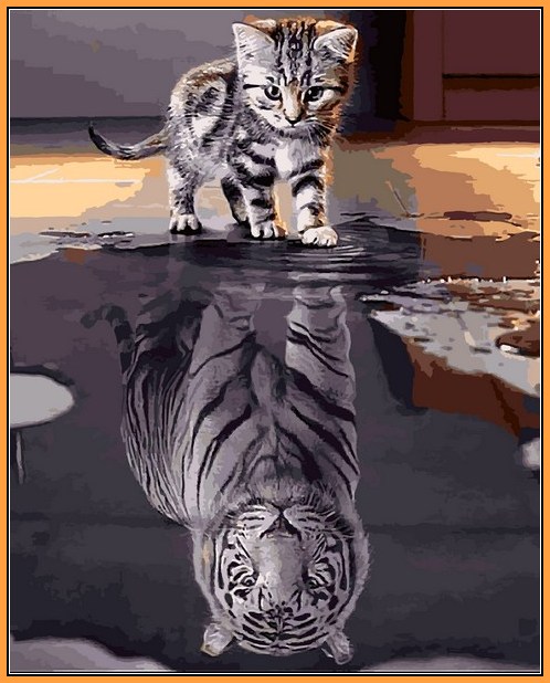 

Душа тигра (в раме ). Картина по цифрам. Babylon Premium 40x50