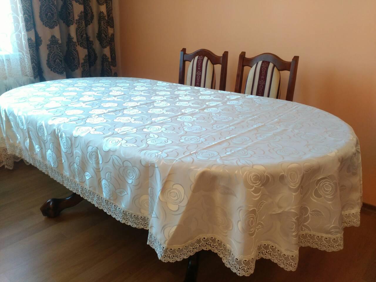 

Скатерть CARDION овальная Bella 160*300 см белая