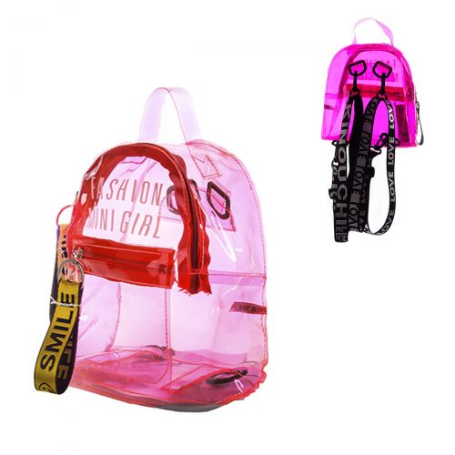 

Рюкзак прозрачный "Fashion mini girl", коралловый