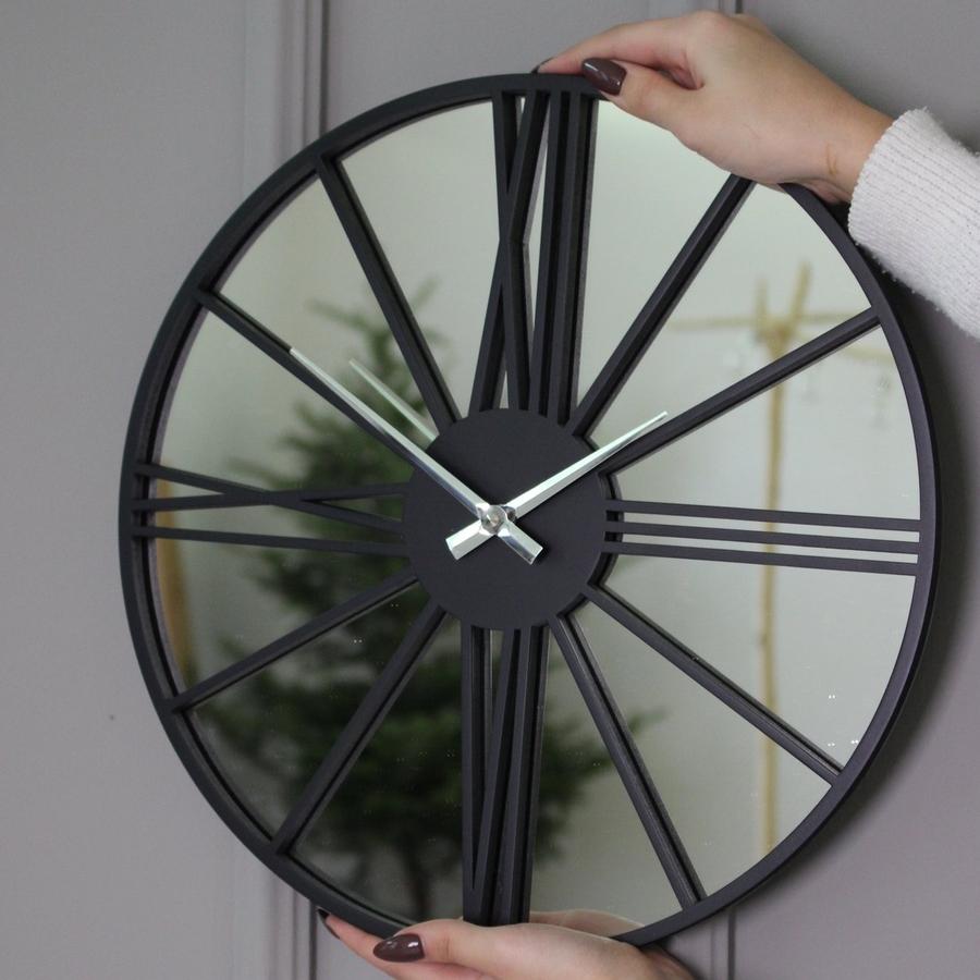 

Черные настенные часы Moku Mirror Nokkaido(48 x 48 см)