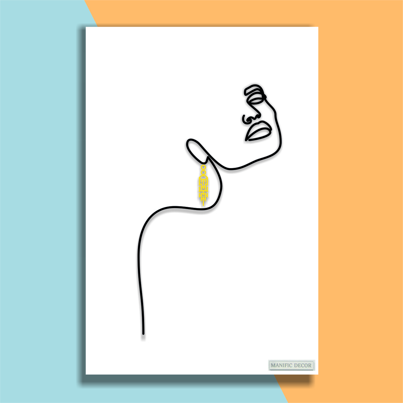 

Картина интерьерная абстрактная настенная арт панно на холсте Manific Decor Woman with earring/ Женщина с серьгой 50*70 см