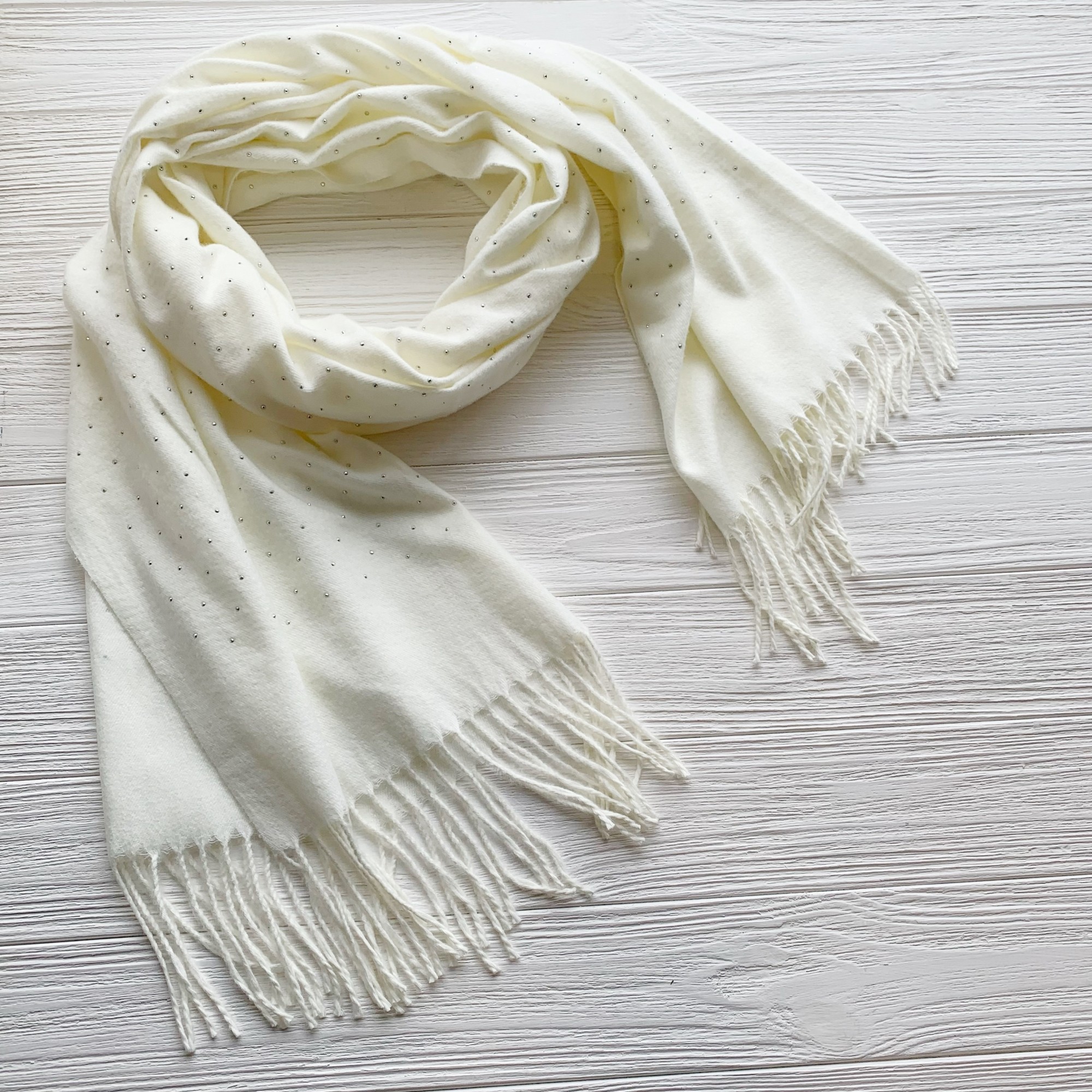

Женский кашемировый шарф Cashmere 190 см на 70 см айвори 100603
