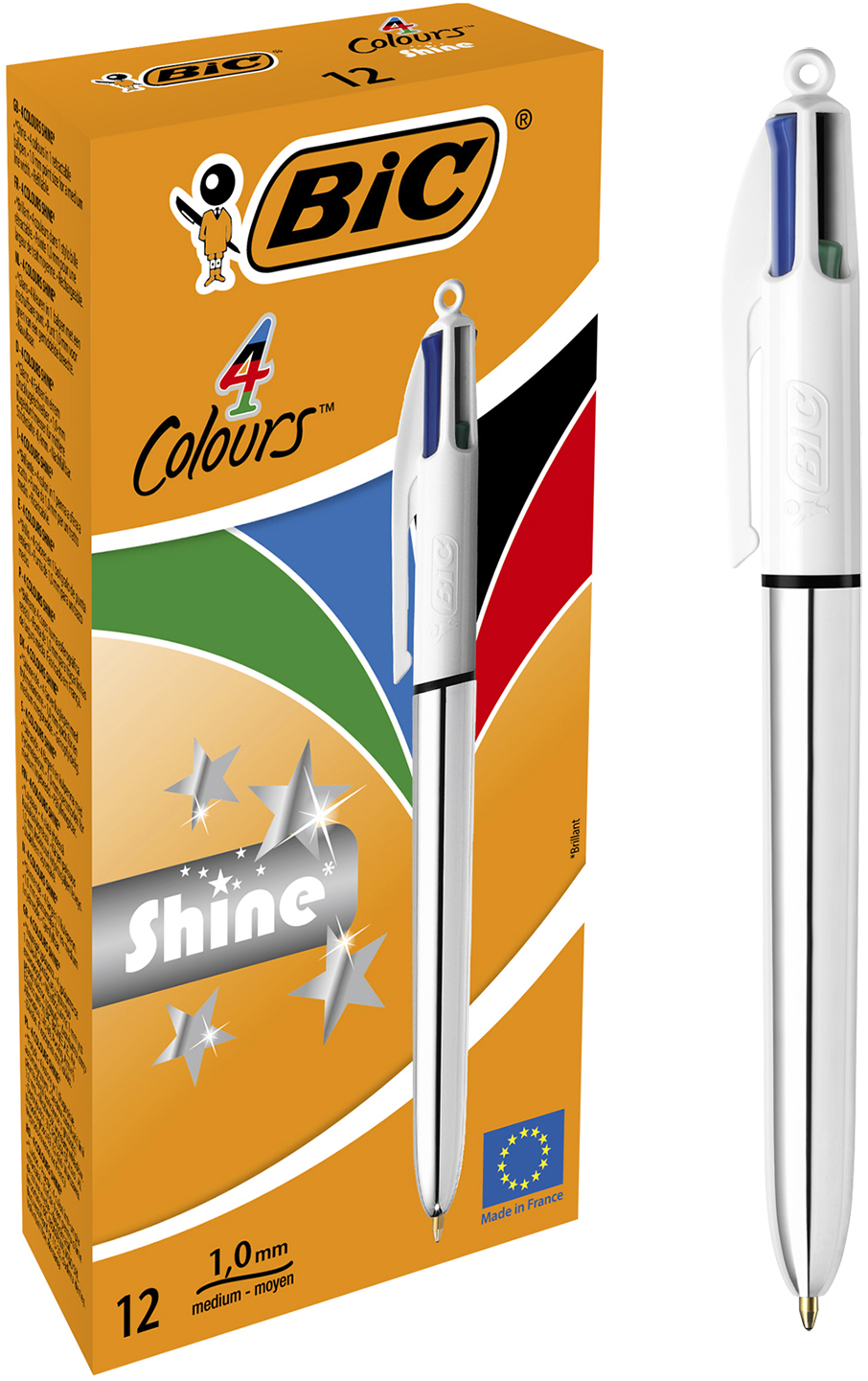 

Набор шариковых ручек BIC 4 Colours Shine Silver 1 мм 12 шт (3086123343979)