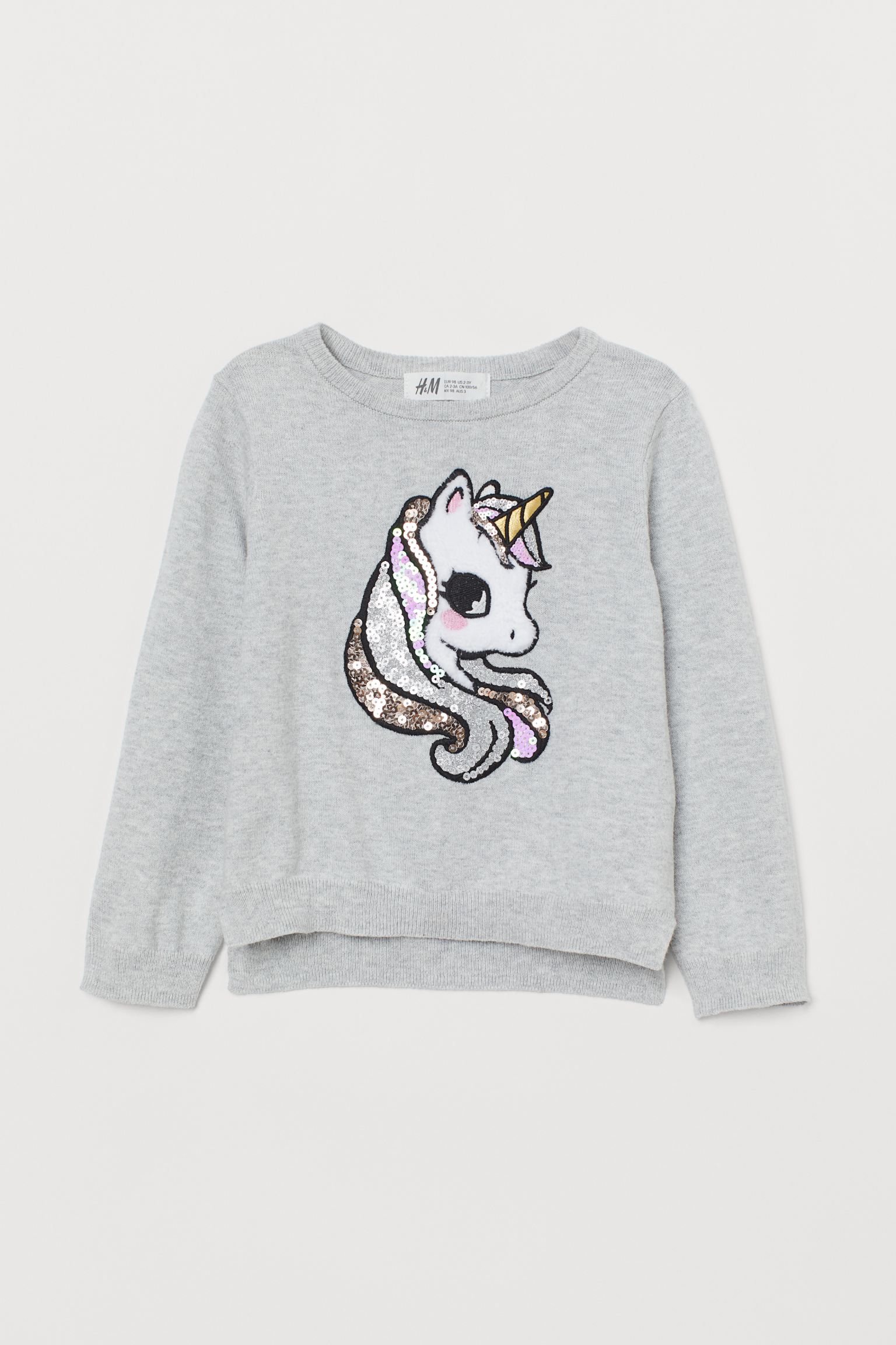 

Джемпер H&M 134 140см серый единорог 2011739889