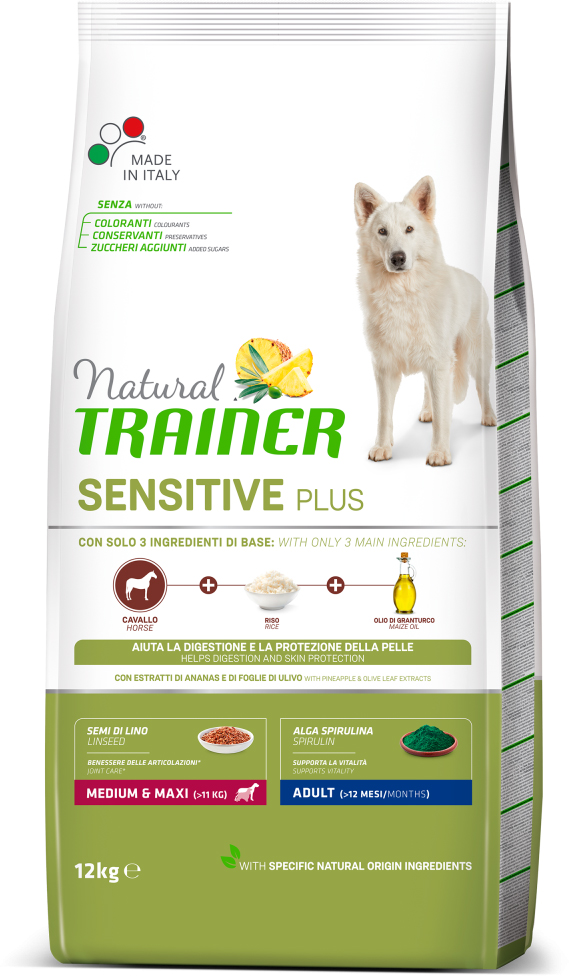 

Сухой корм для собак Natural Trainer Dog Sensitive Plus Adult MM With Horse с кониной, рисом и маслом 12 кг