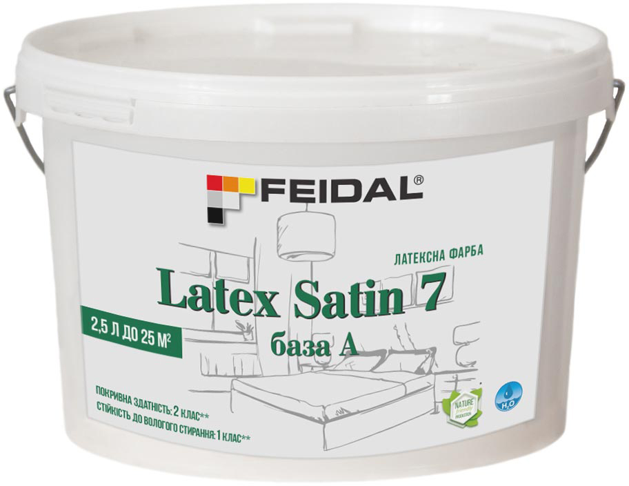 

Латексная краска Feidal Latex Satin 7 база А 5 л (4820232440940)