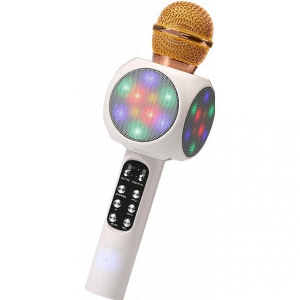 

Беспроводной караоке микрофон WSTER WS-1816 Bluetooth USB AUX FM Белый