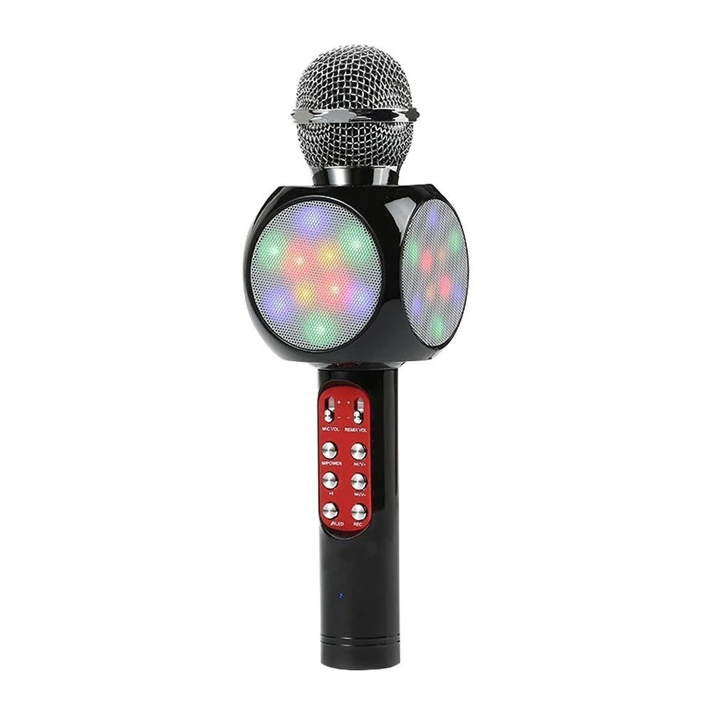 

Беспроводной караоке микрофон WSTER WS-1816 Bluetooth USB AUX FM Черный
