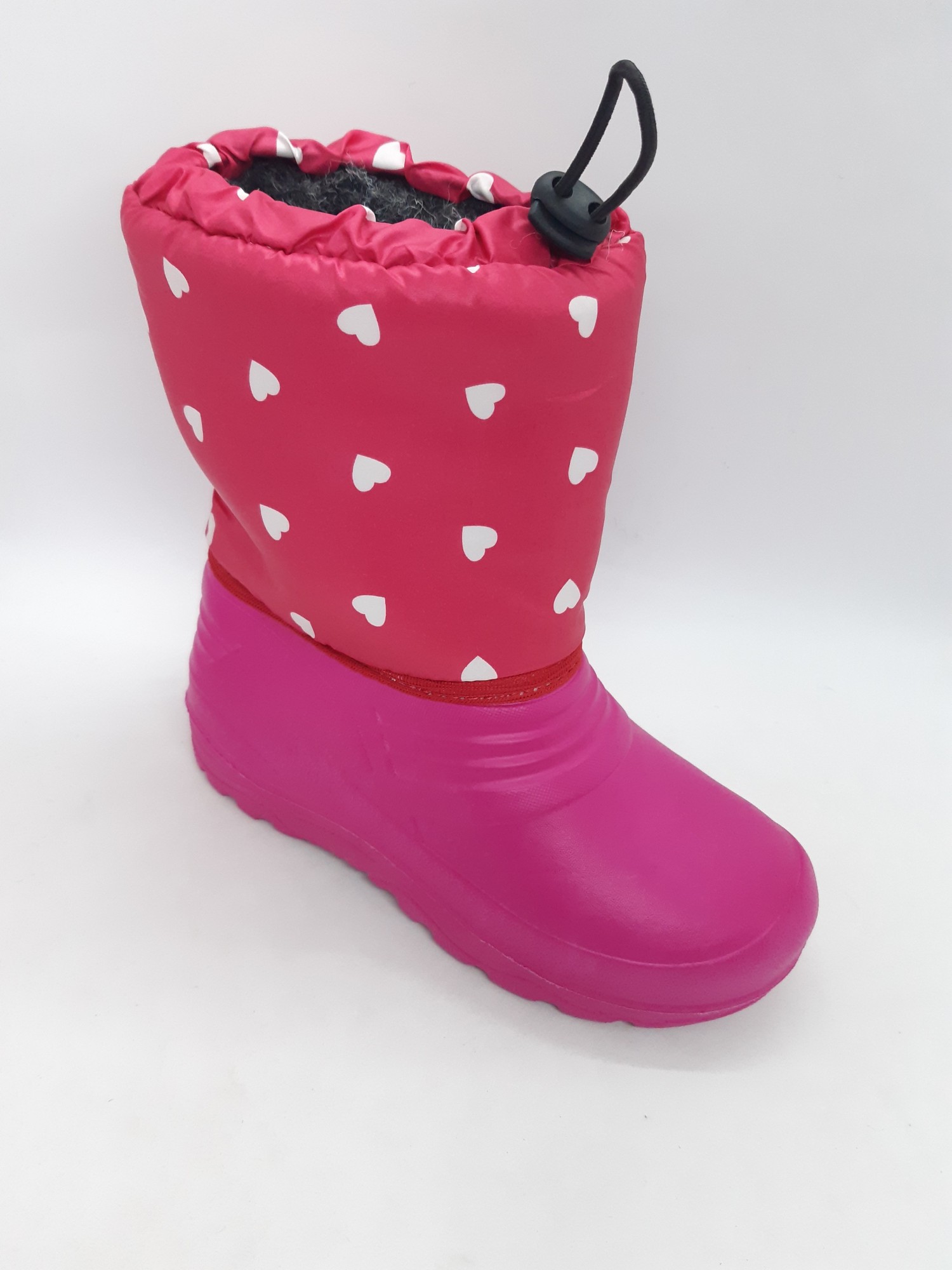 

Зимние сапожки на мокрую погоду розовые в сердечках легкие 34 р 20 см ZD-0193