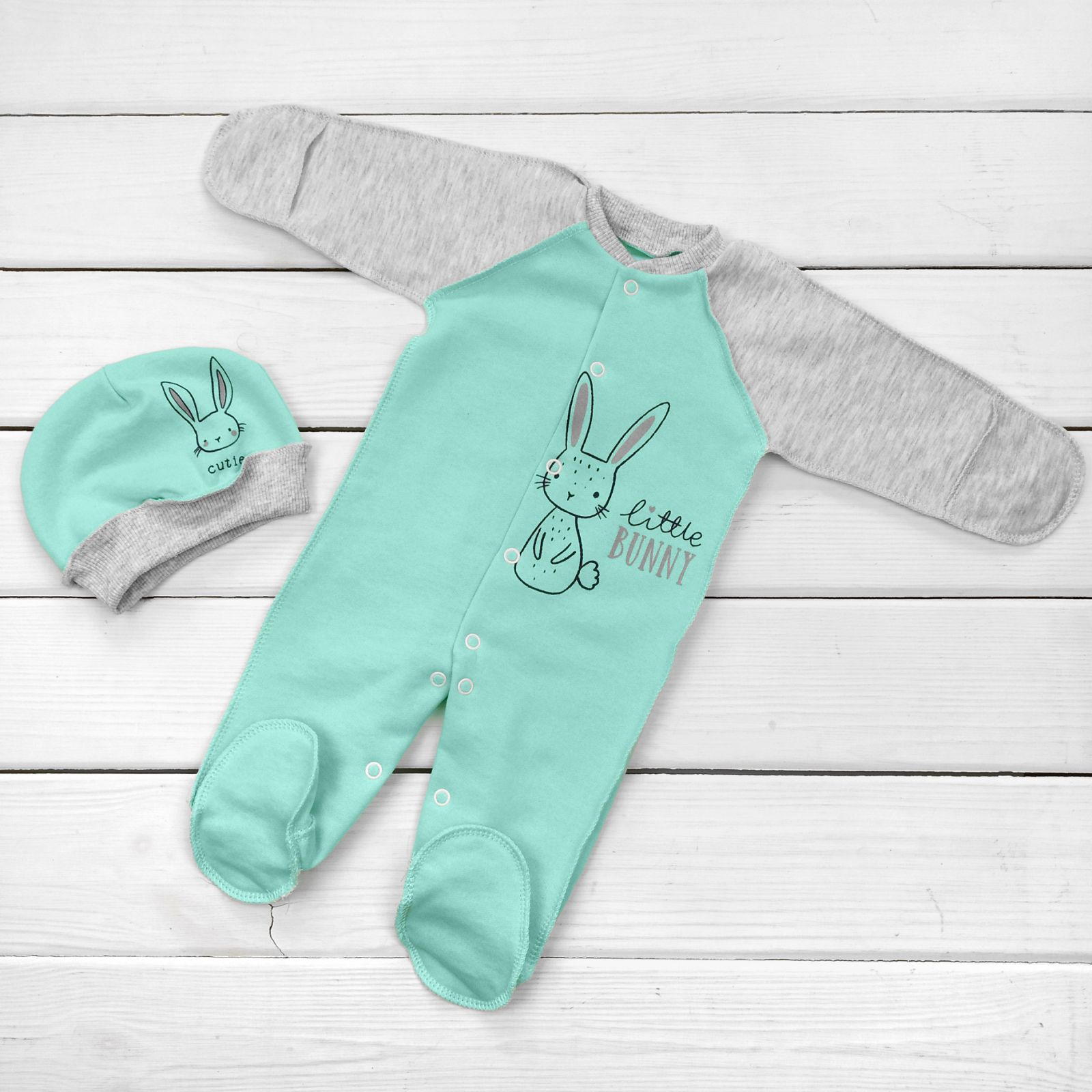 

Комплект Malena с человечком little bunny mint 62 см ментол