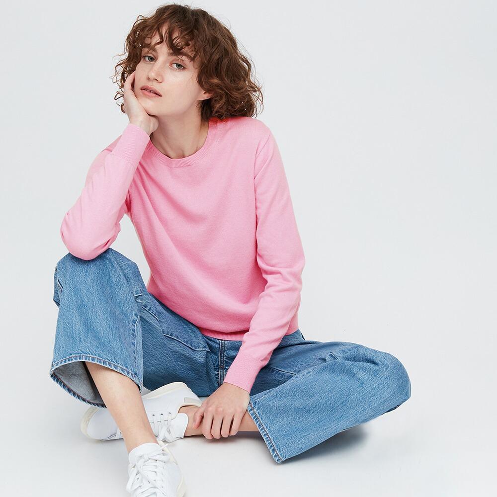 

Свитер Uniqlo котон кашемир  розовый, Свитер Uniqlo котон кашемир L розовый