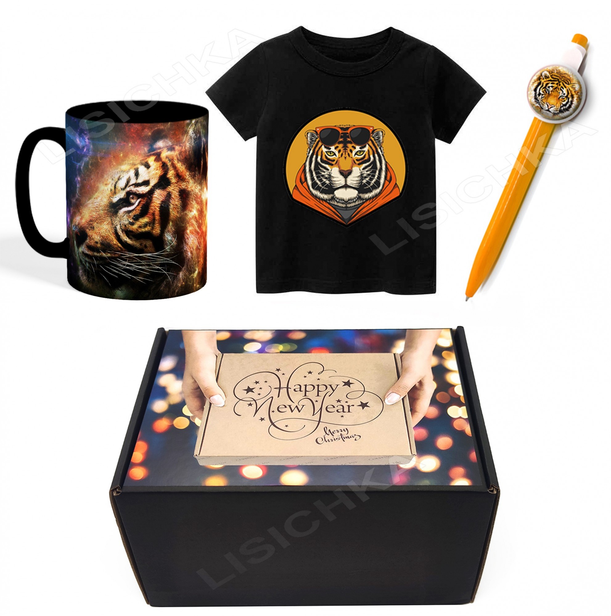

Бокс с тигром Foxstyle – отличный подарок, размер футболки 134-140см