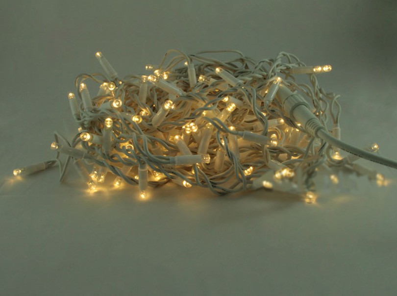 

Светдиодная уличная гирлянда нить (String-light) 10 метров 100 led "Теплый белый" (Белый провод)