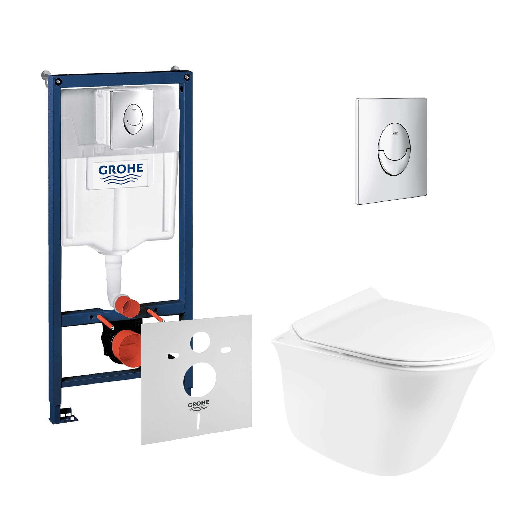 

Набор инсталляция 4 в 1 Grohe Rapid SL 38721001 + унитаз с сиденьем Qtap Virgo QT1833051ERW