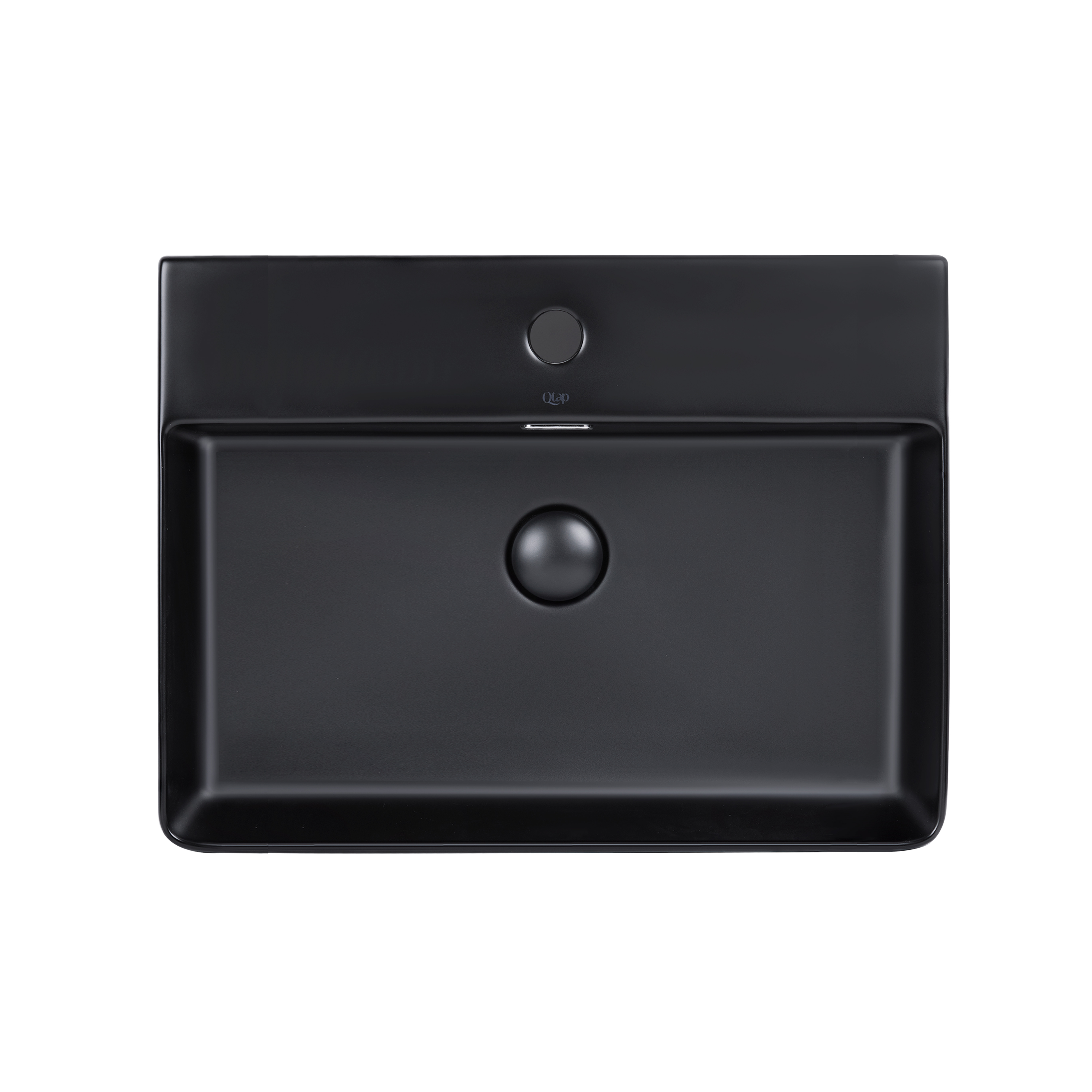 

Раковина Qtap Nando LT 600х420х120 Matt black с донным клапаном QT12112173MBMB