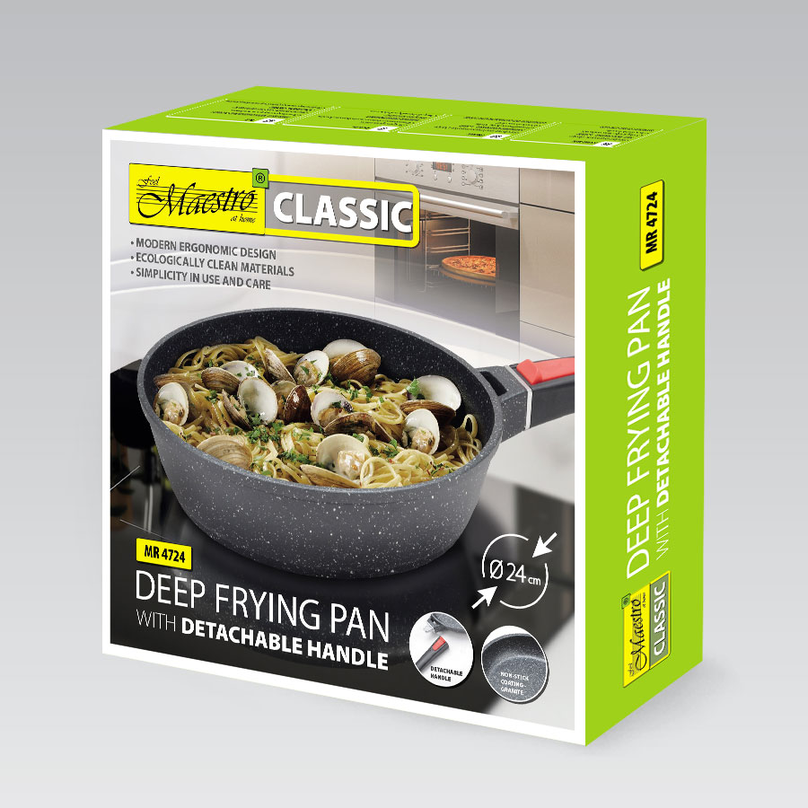 

Сотейник с антипригарным покрытием Maestro MR-4724 | Сковорода со съемной ручкой Маэстро
