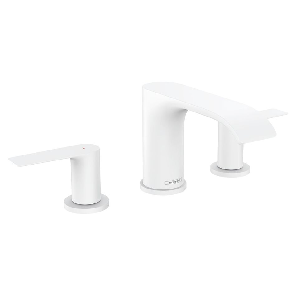 

Смеситель для умывальника Hansgrohe Vivenis 90 на 3 отверстия, с донным клапаном pop-up, белый матовый (75033700)