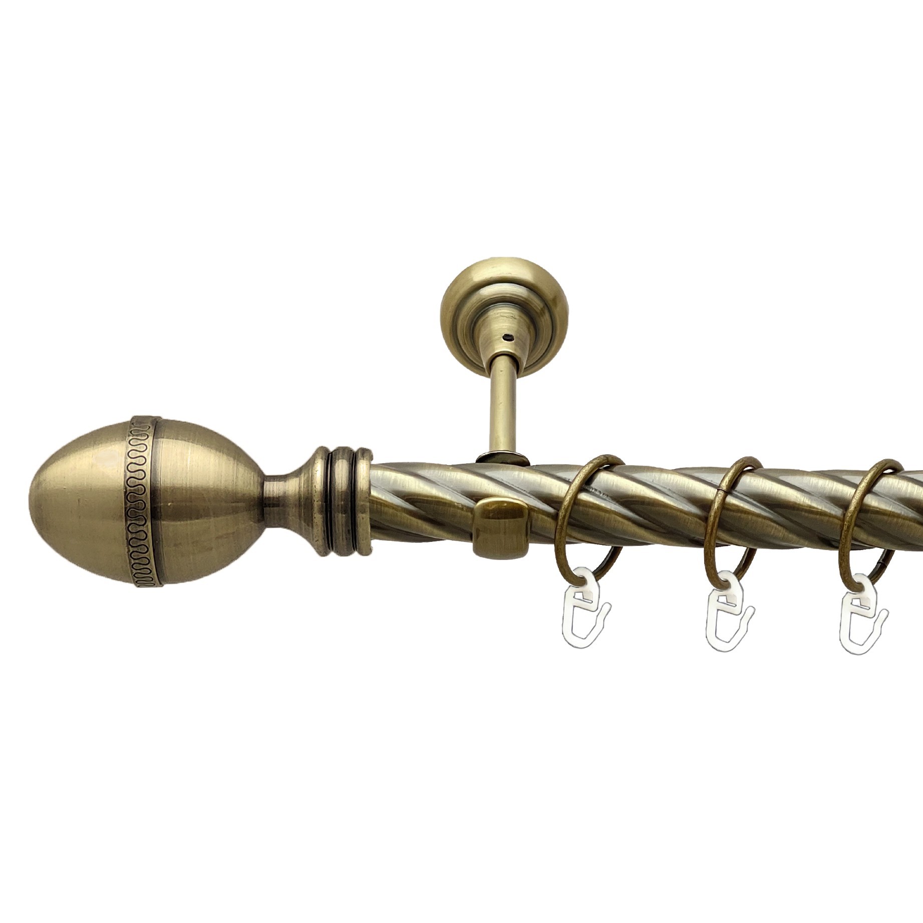 

Карниз Orvit Фарже металевий однорядний відкритий скручена труба кільце металеве Антик 25 мм 300 см (00-00017746)